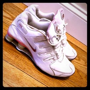 White and Pink Nike Shox